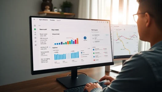 Person using a computer displaying the Hyros dashboard with revenue and attribution charts.